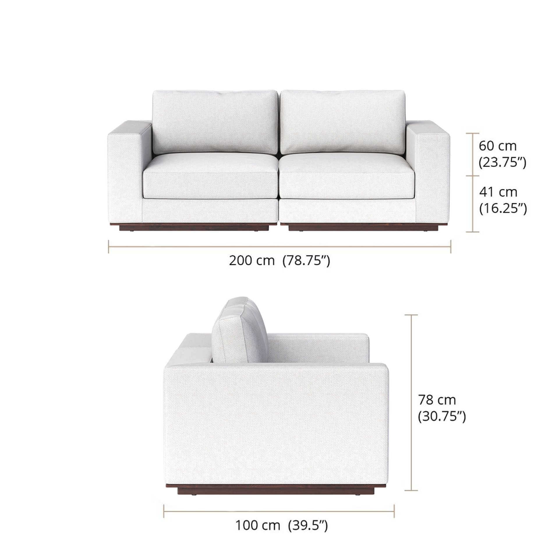 Oburr 2 Seater dimensions