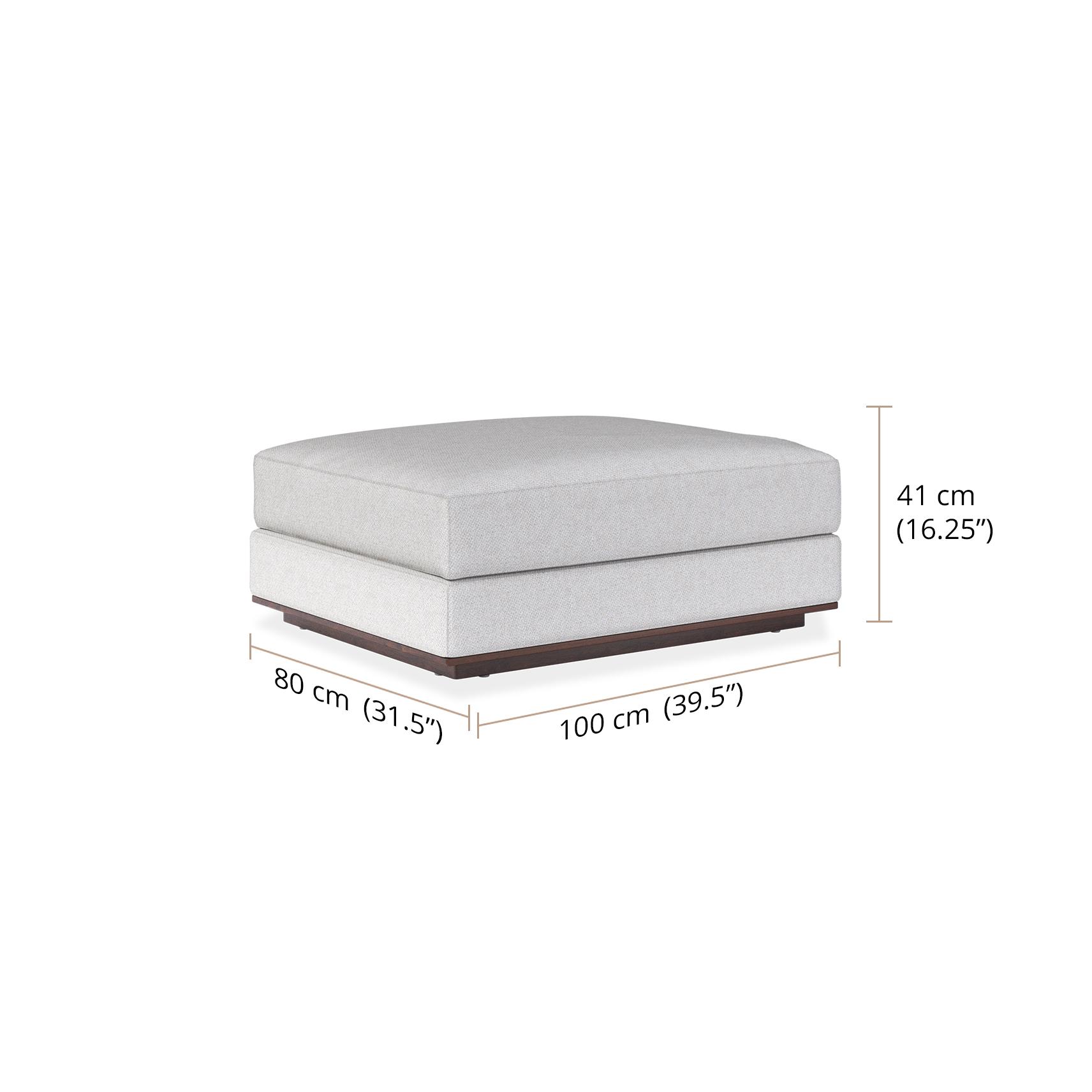Oburr Modular Ottoman dimensions