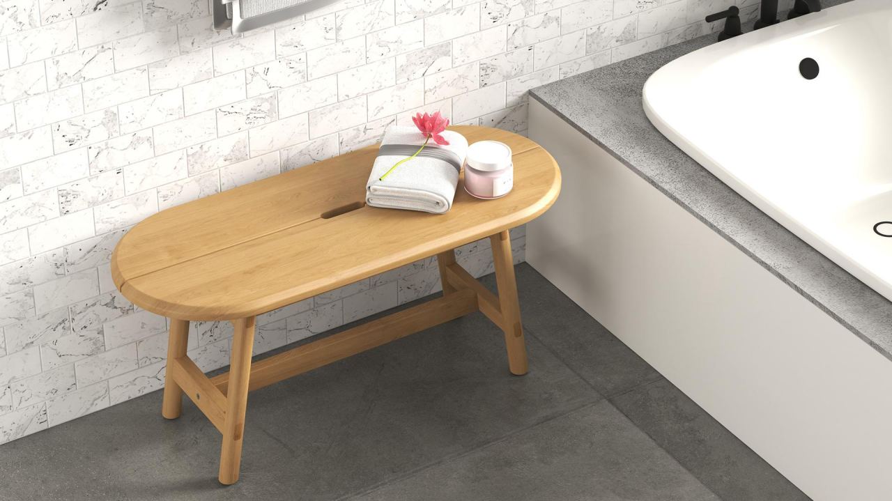 Oliver Bathroom Bench, in a room