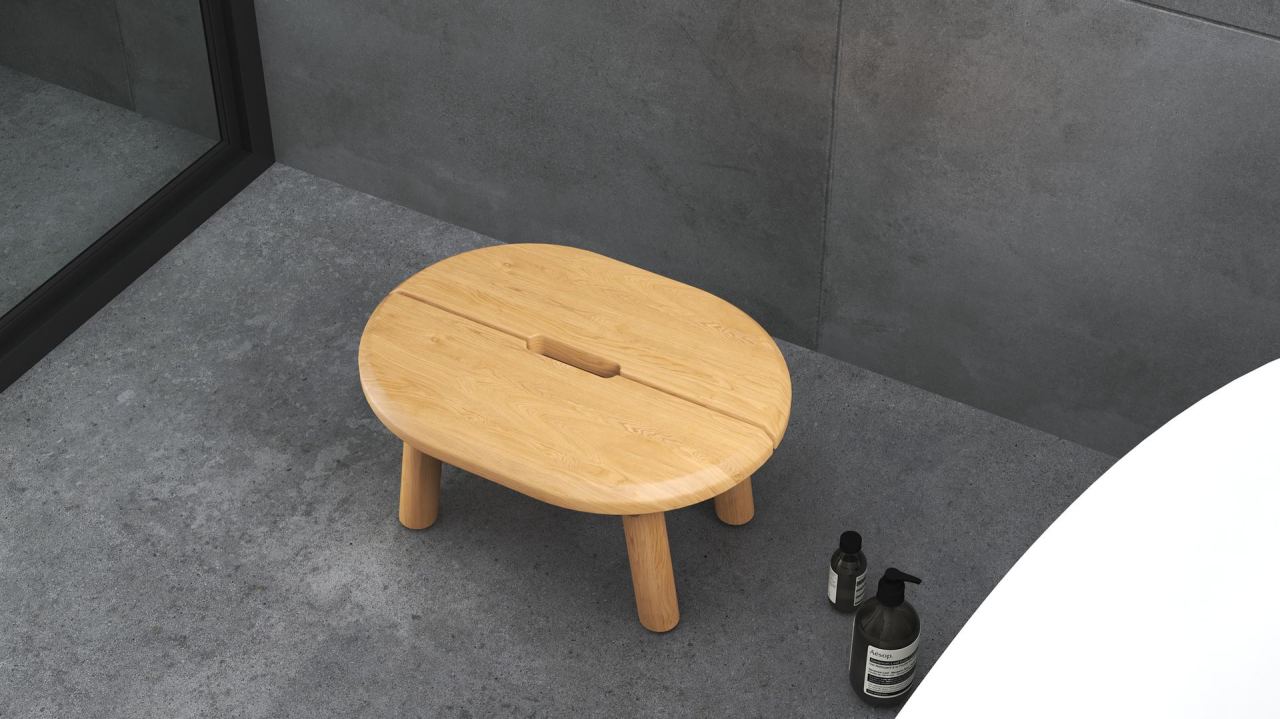 Oliver Shaving Stool, in a room