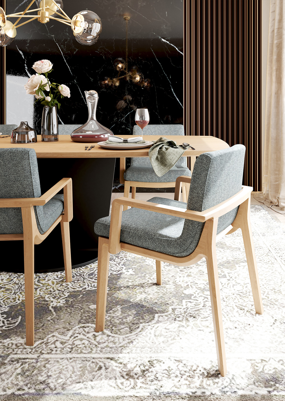 Ovate Dining Table, in a room