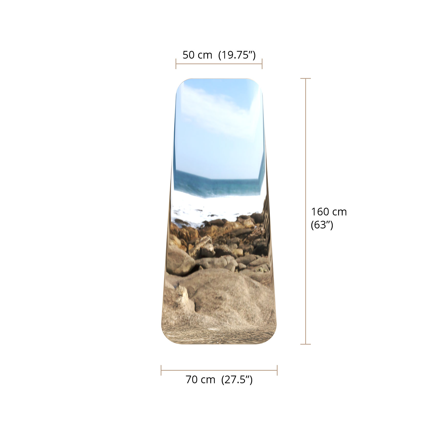 Ovate Leaning Mirror dimensions