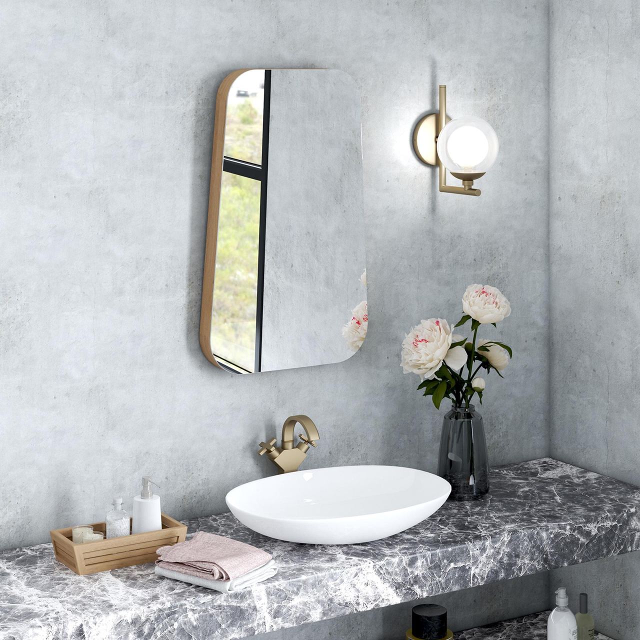 Ovate Wall Mirror, in a room