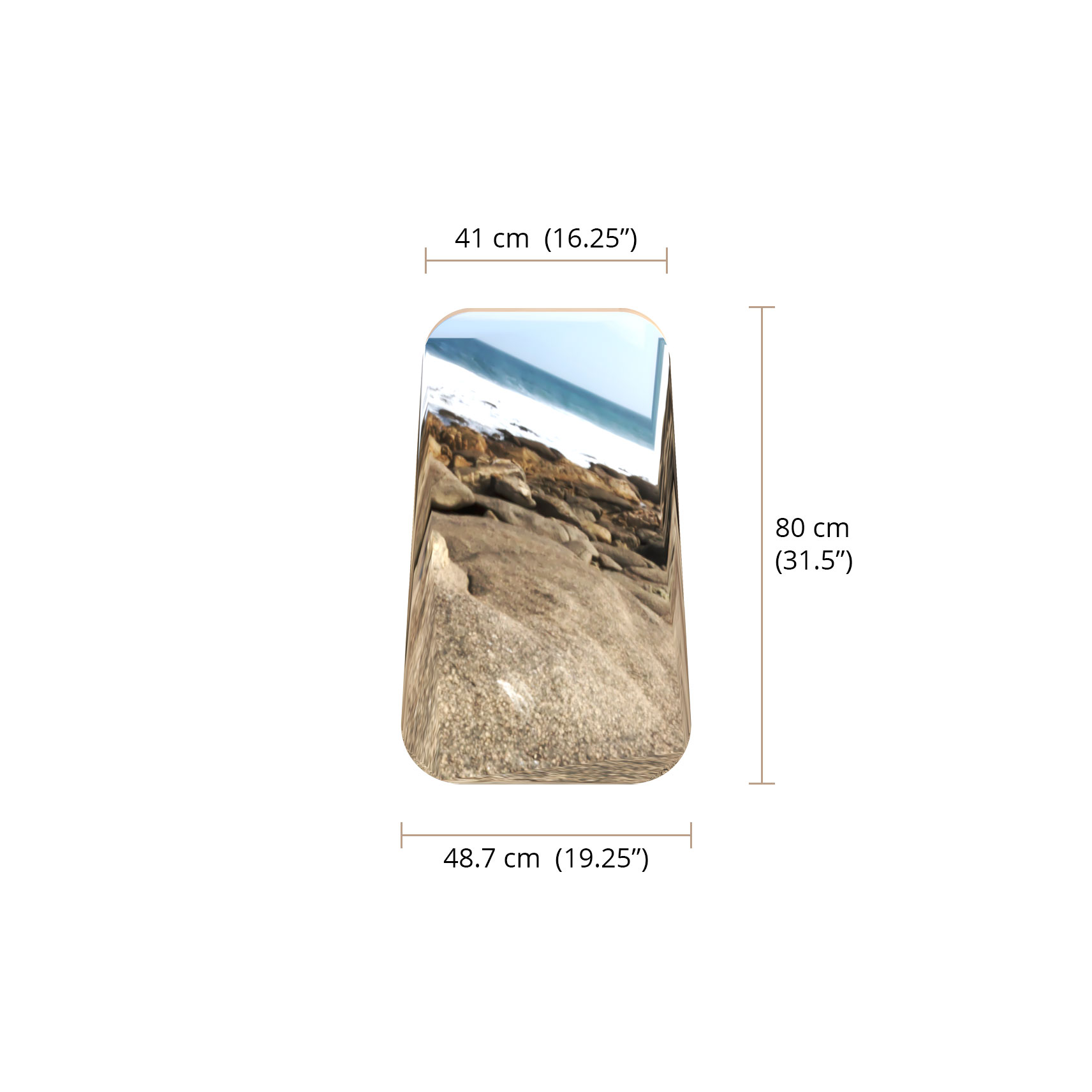 Ovate Wall Mirror dimensions