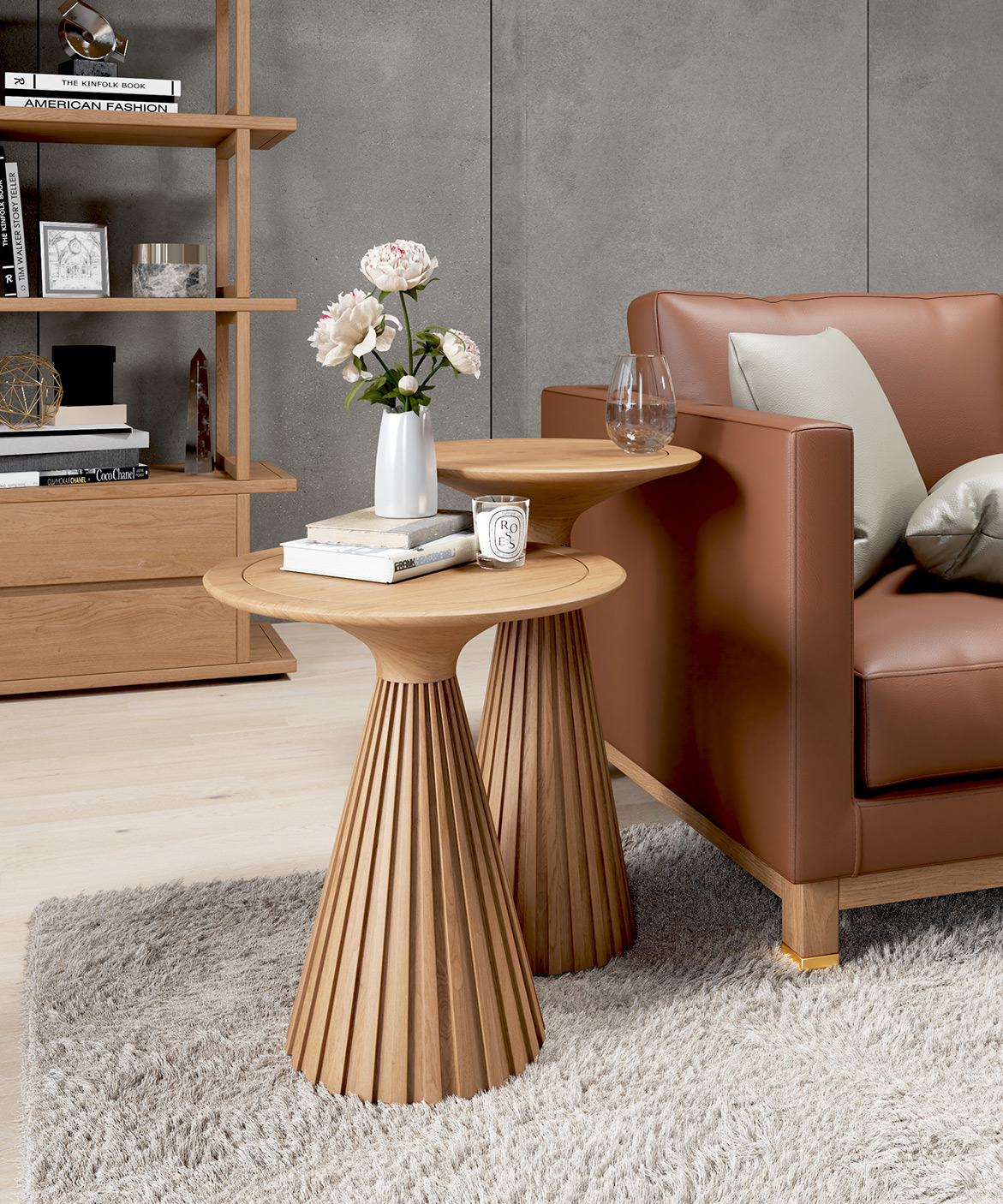 Pleat Tall Accent Table