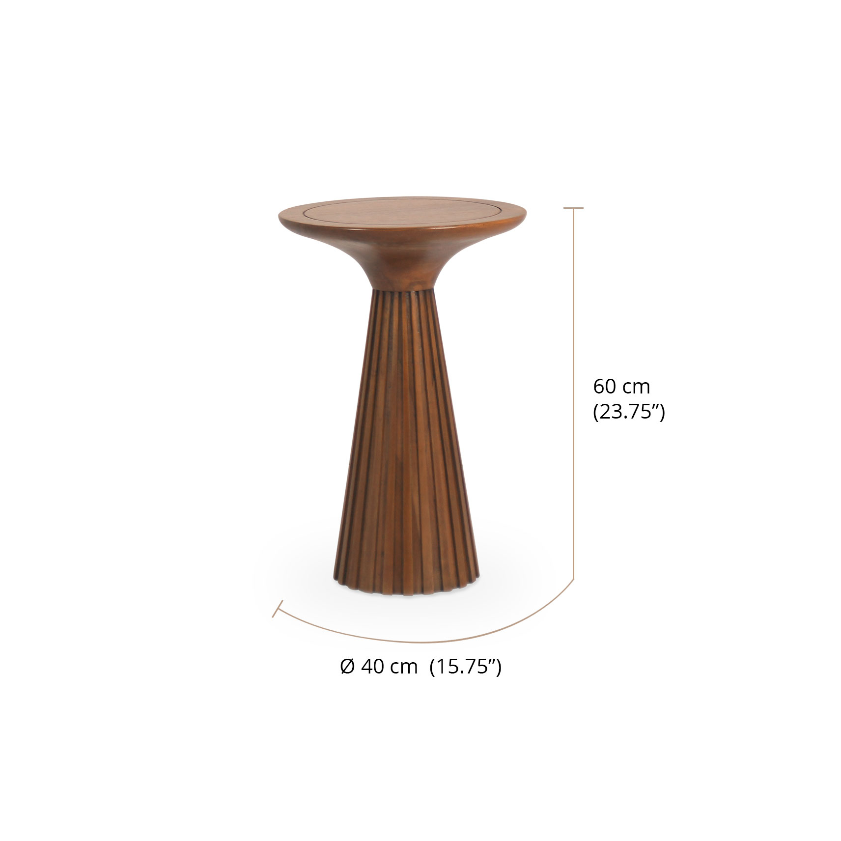 Pleat Tall Accent Table dimensions