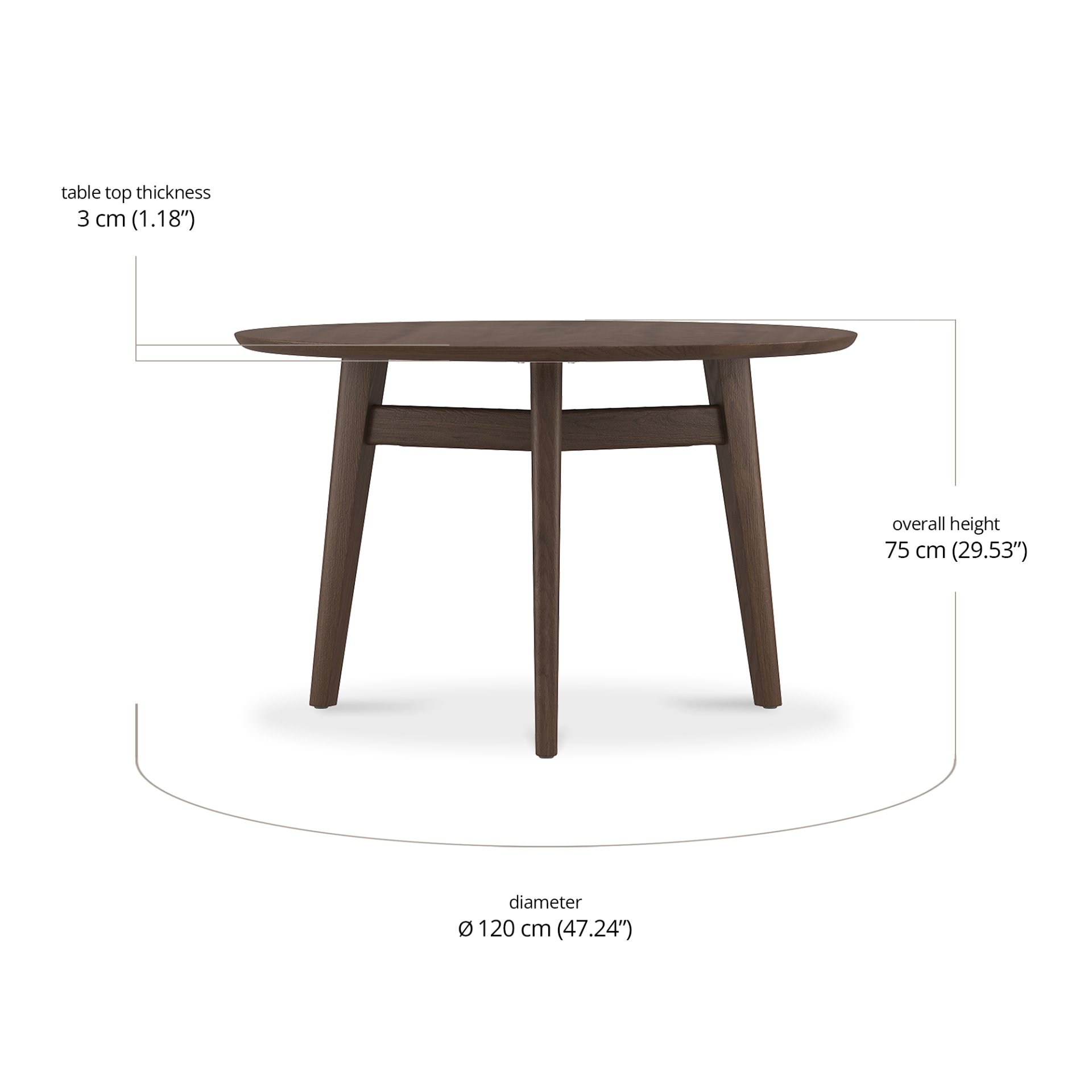 Rafa Round Dining Table dimensions