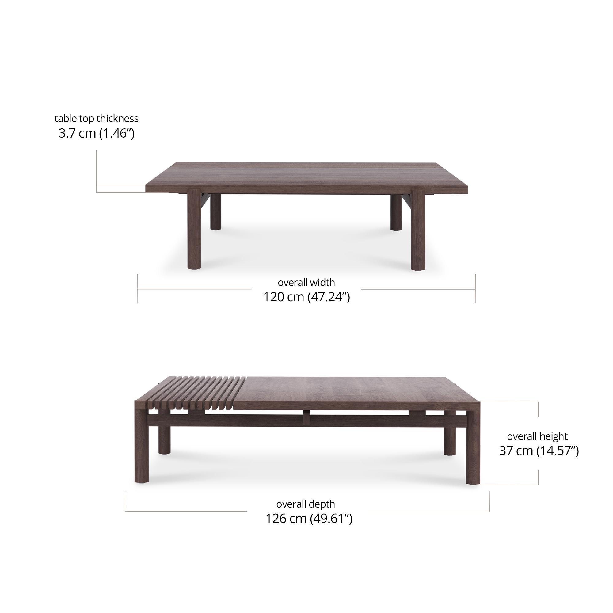 Raul Living Square Coffee Table 120 dimensions