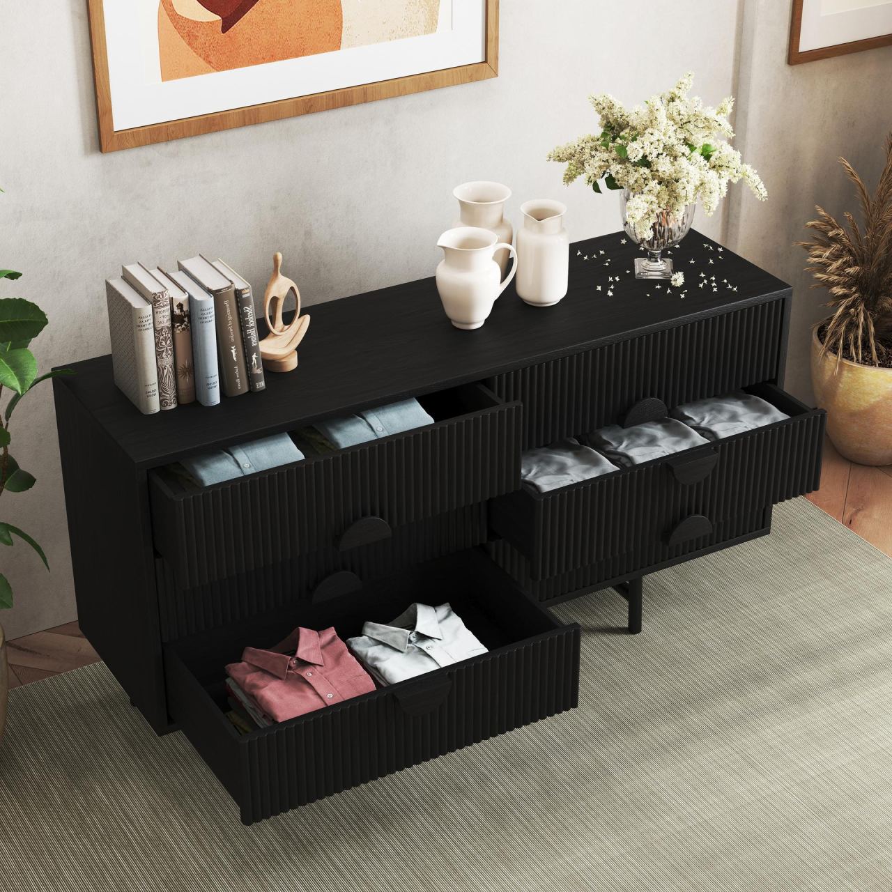 Reku Wide Dresser, in a room
