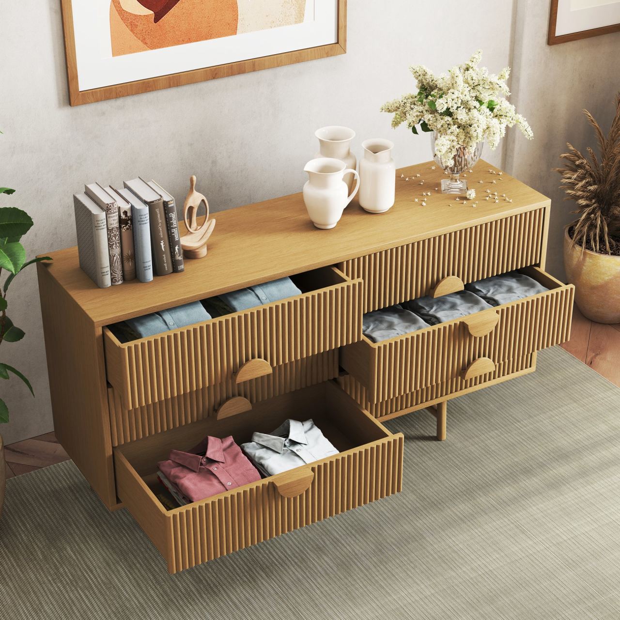 Reku Wide Dresser, in a room