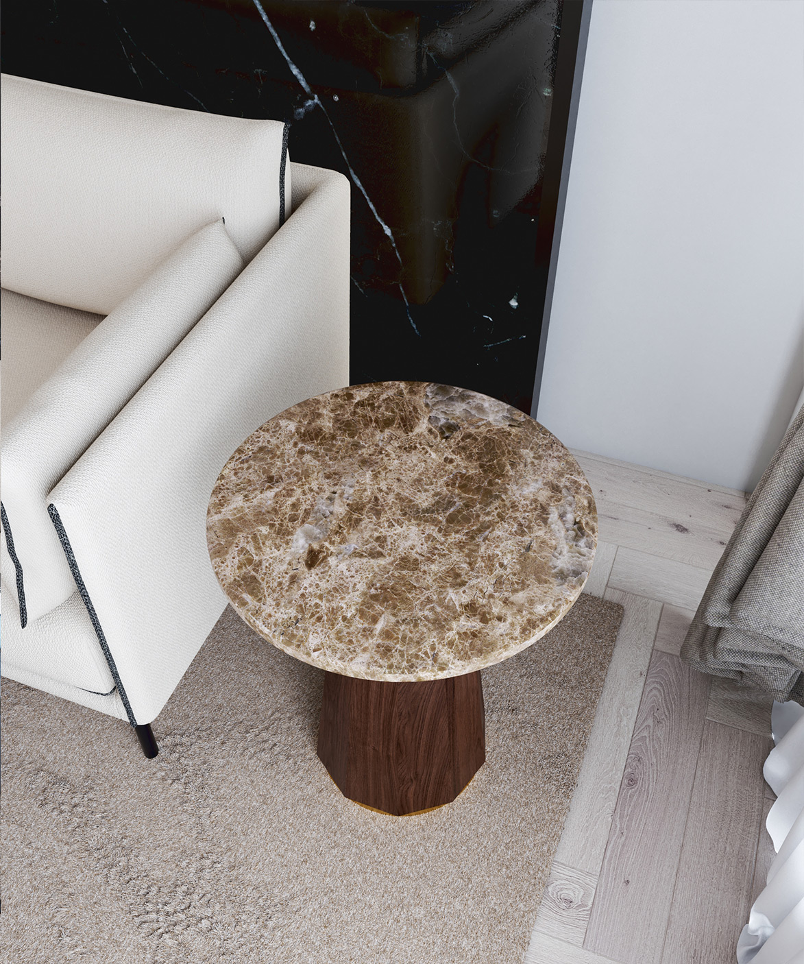 Ruffle Accent Table, in a room