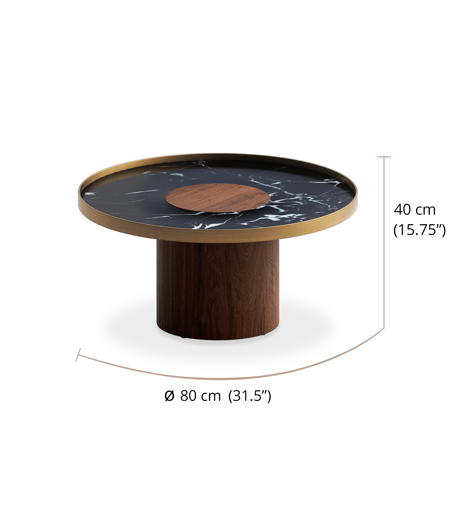 Rho Round Coffee Table dimensions
