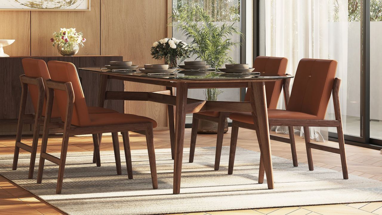 Rhodes Side Chair - Leather, in a room
