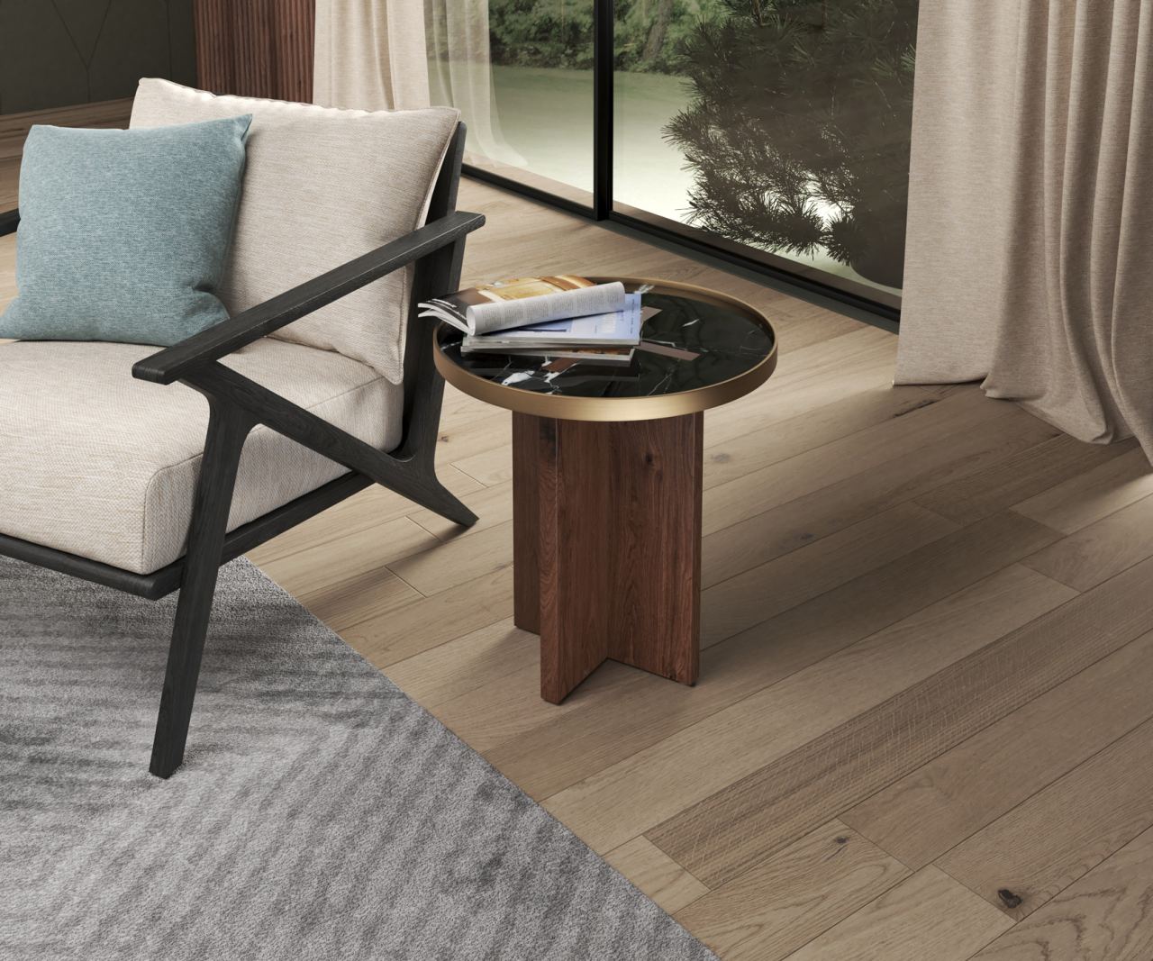 Rho Side Table in a furnished room