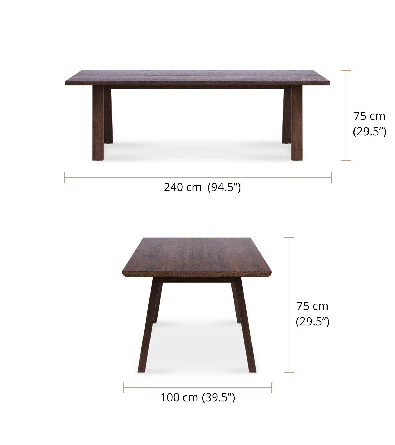 Rilley Medium Dining Table 240 dimensions