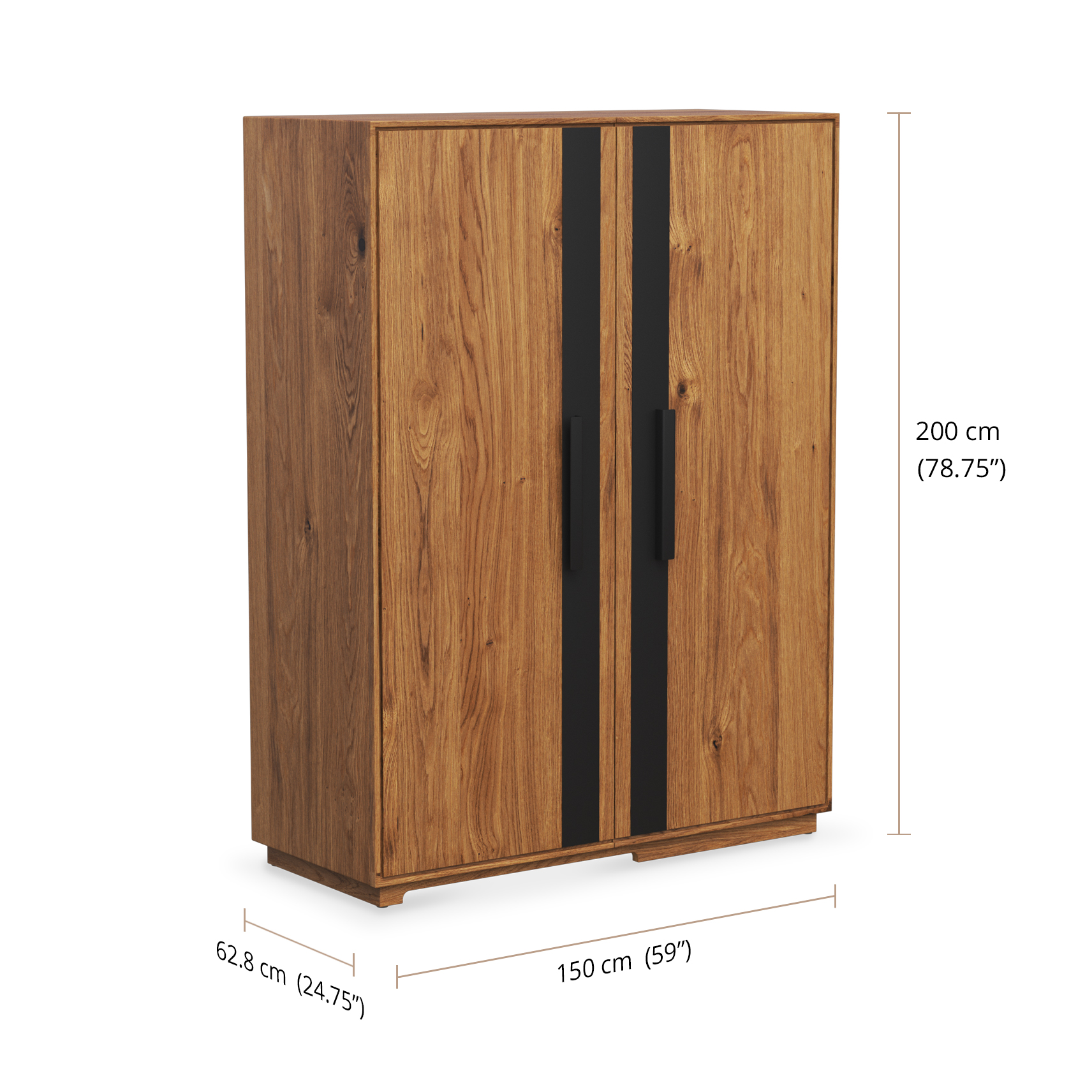 Rori Double Doors Wardrobe dimensions