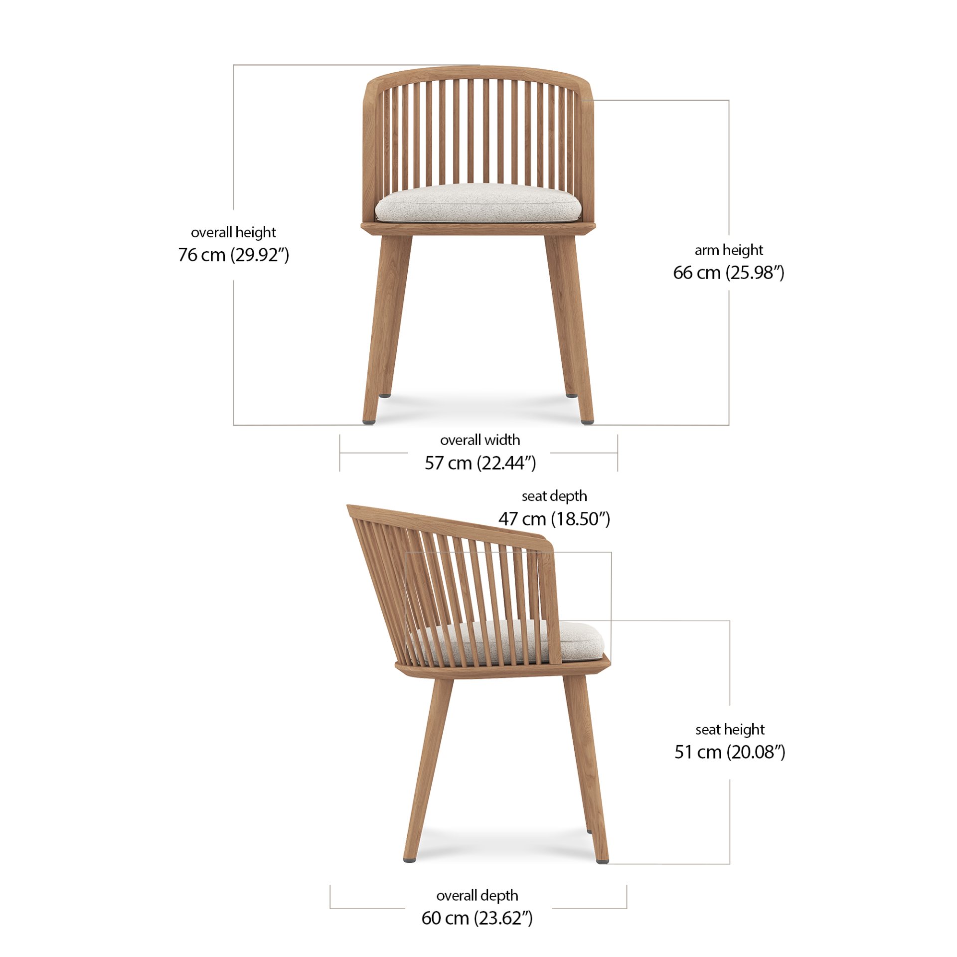 Ryker Dining Chair dimensions