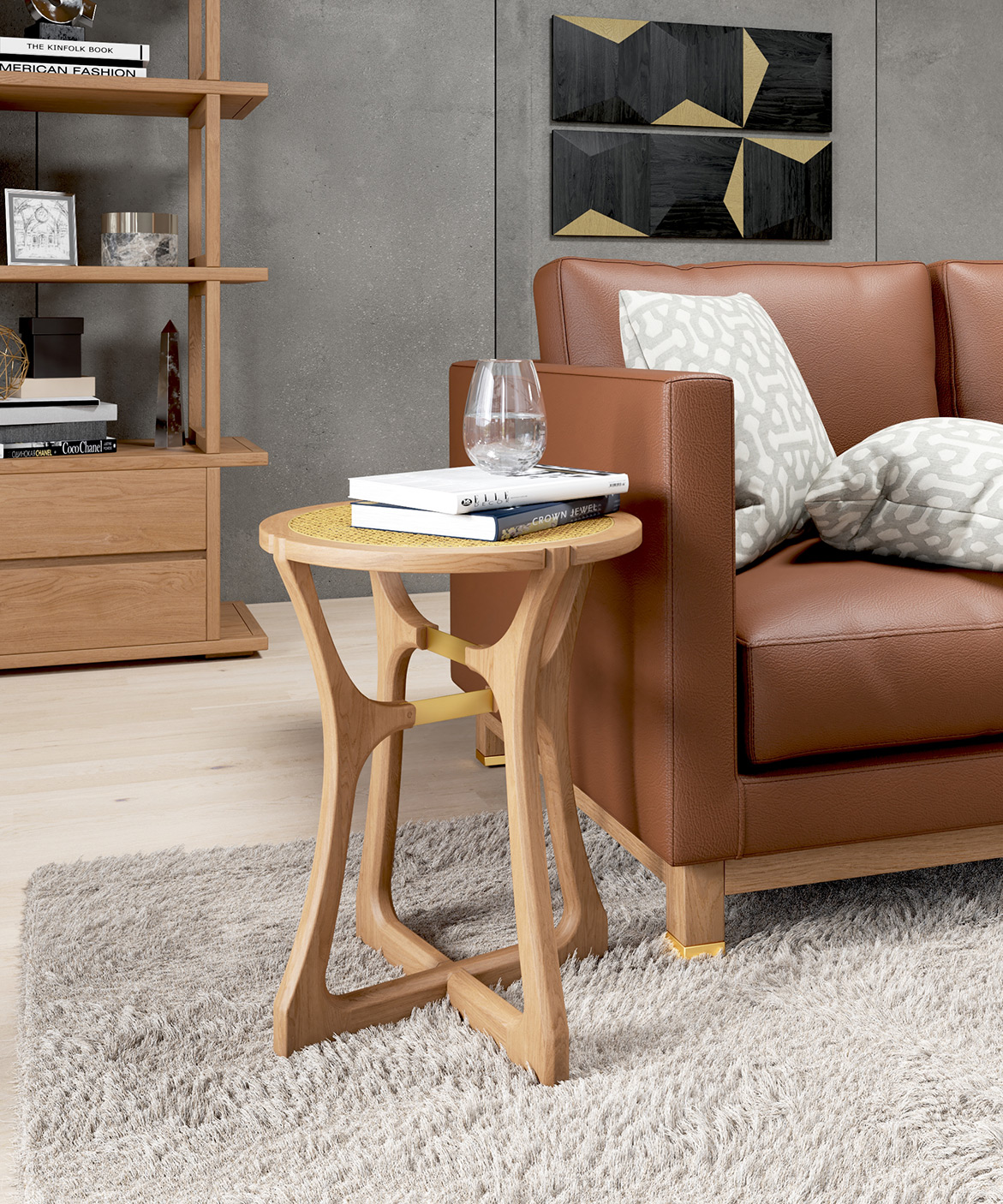 Sculpt Accent Table in a furnished room