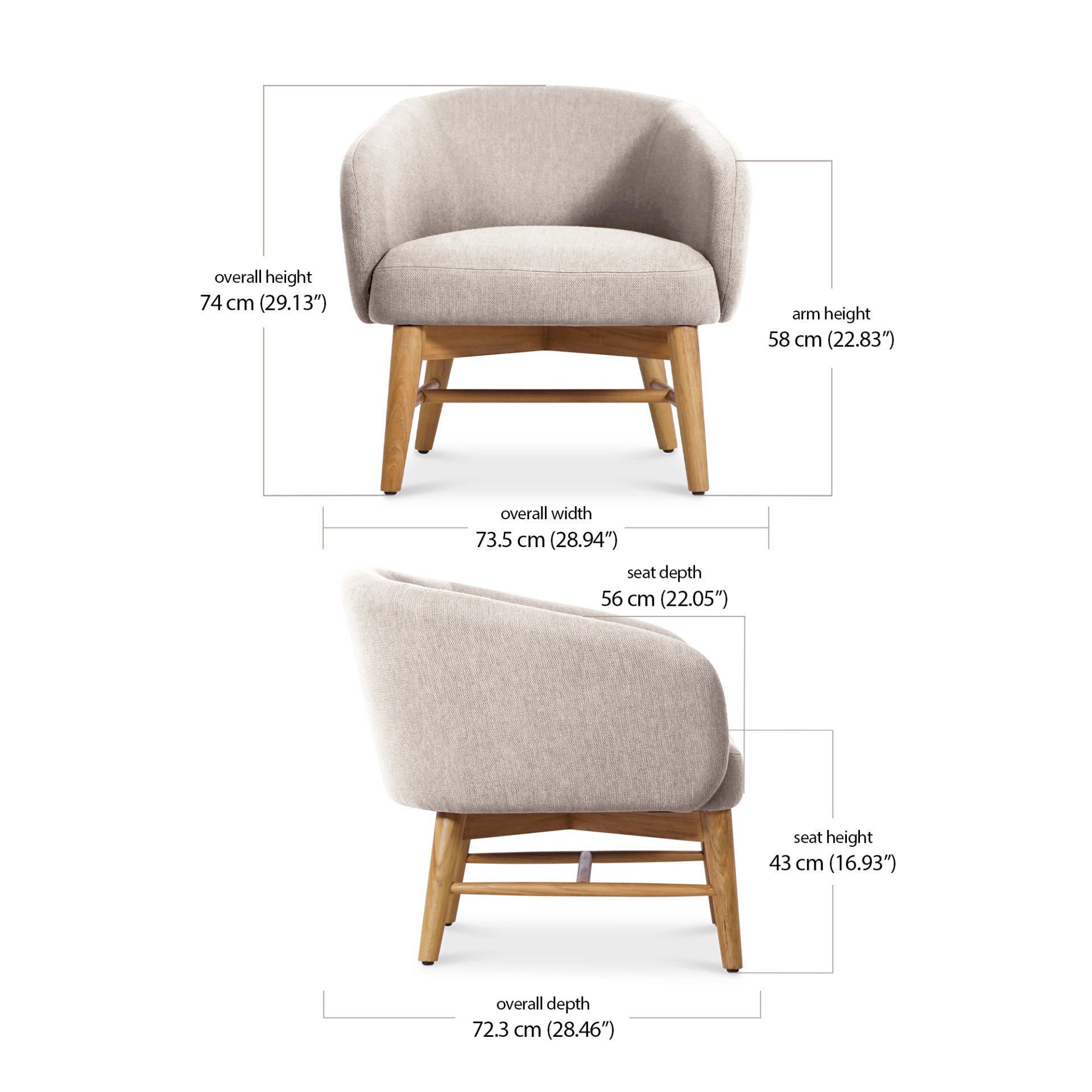 Sia Lounge Chair dimensions