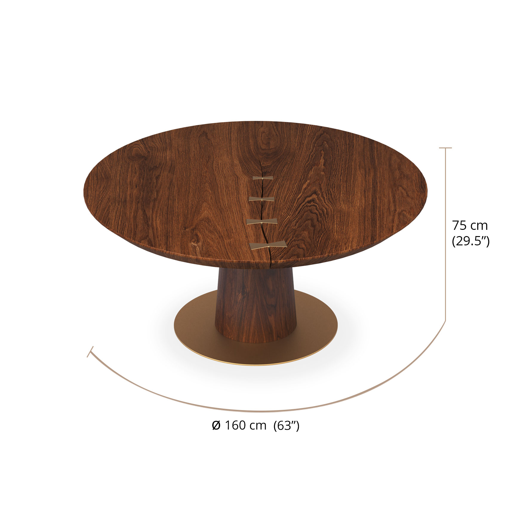 Tera Round Dining Table 160 dimensions
