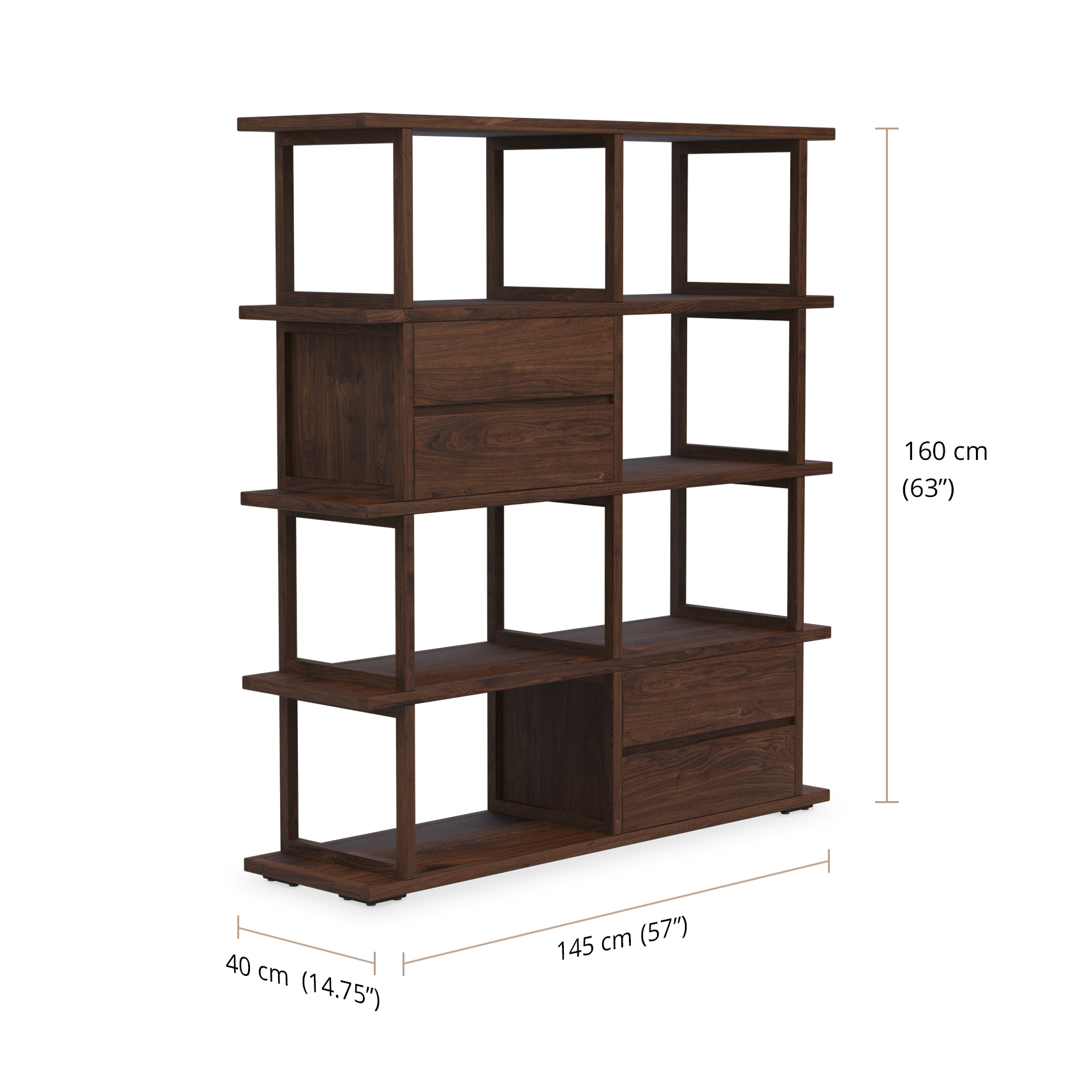 Tiesa Bookcase dimensions