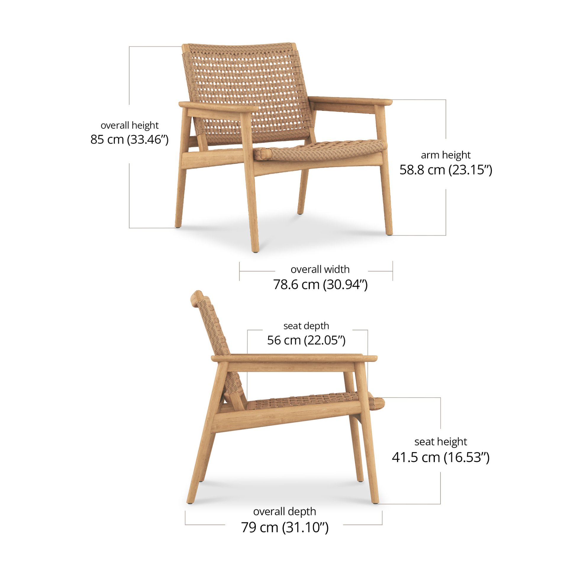 Theo Lounge Chair dimensions