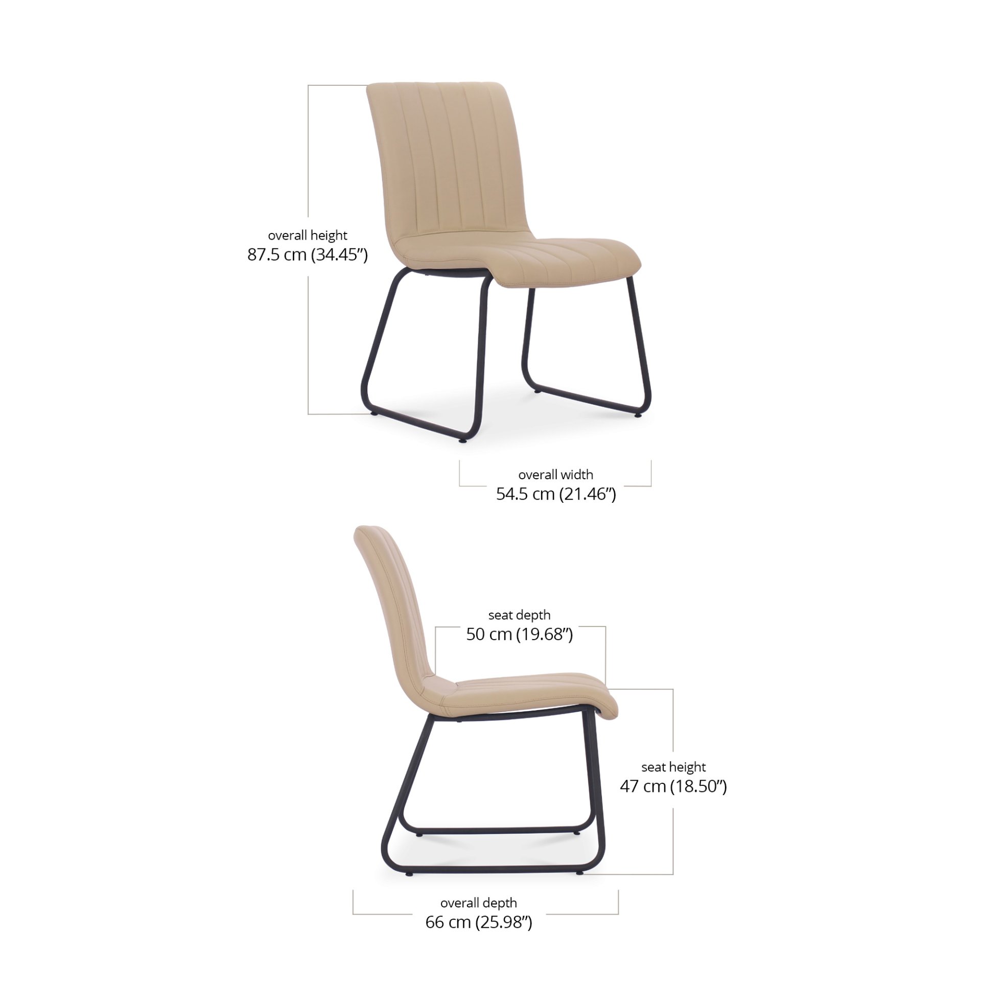 Topalux Dining Chair – leather dimensions