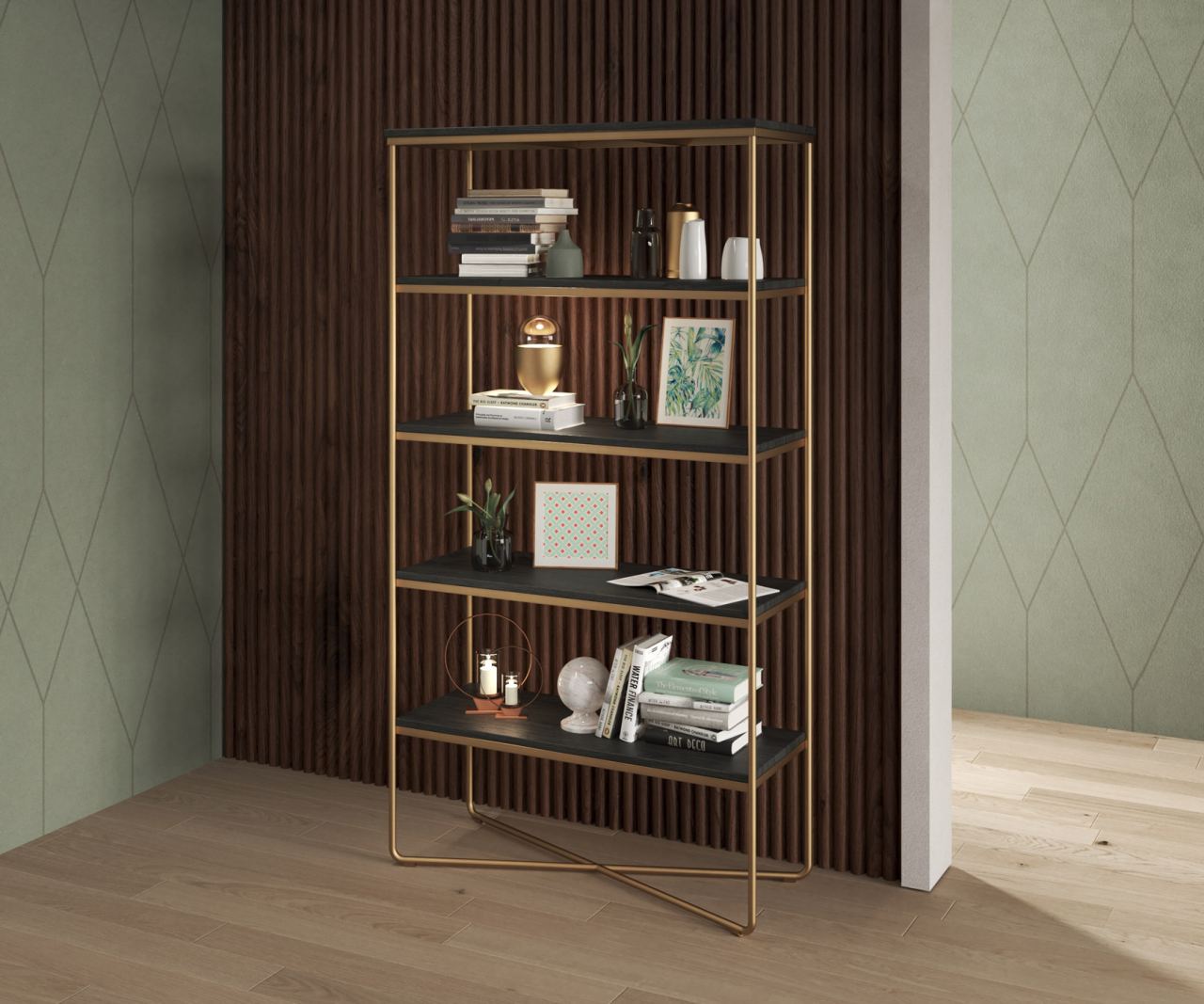 Vanda Bookcase in a furnished room