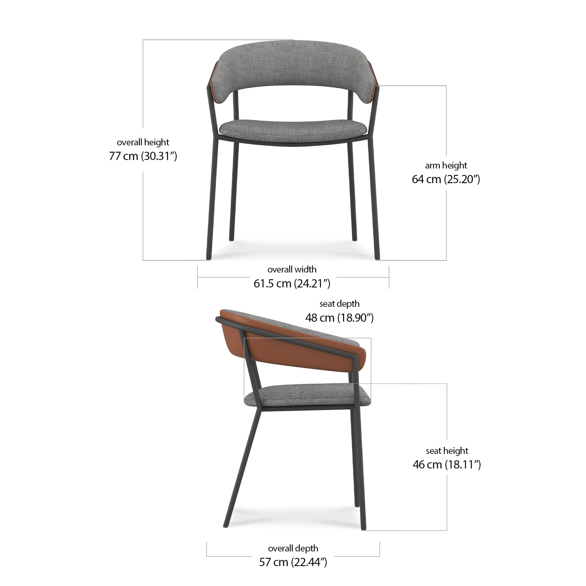 Vay Dining Chair dimensions