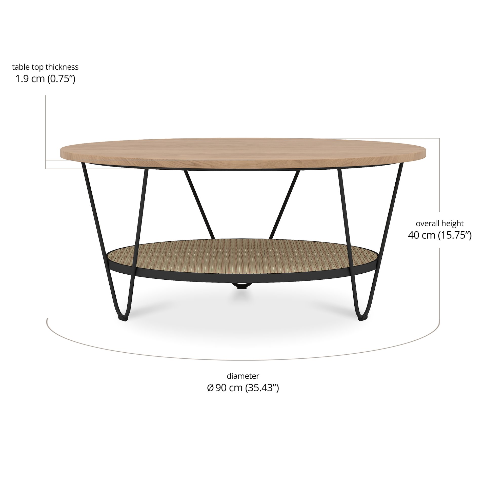 Velis Coffee Table dimensions