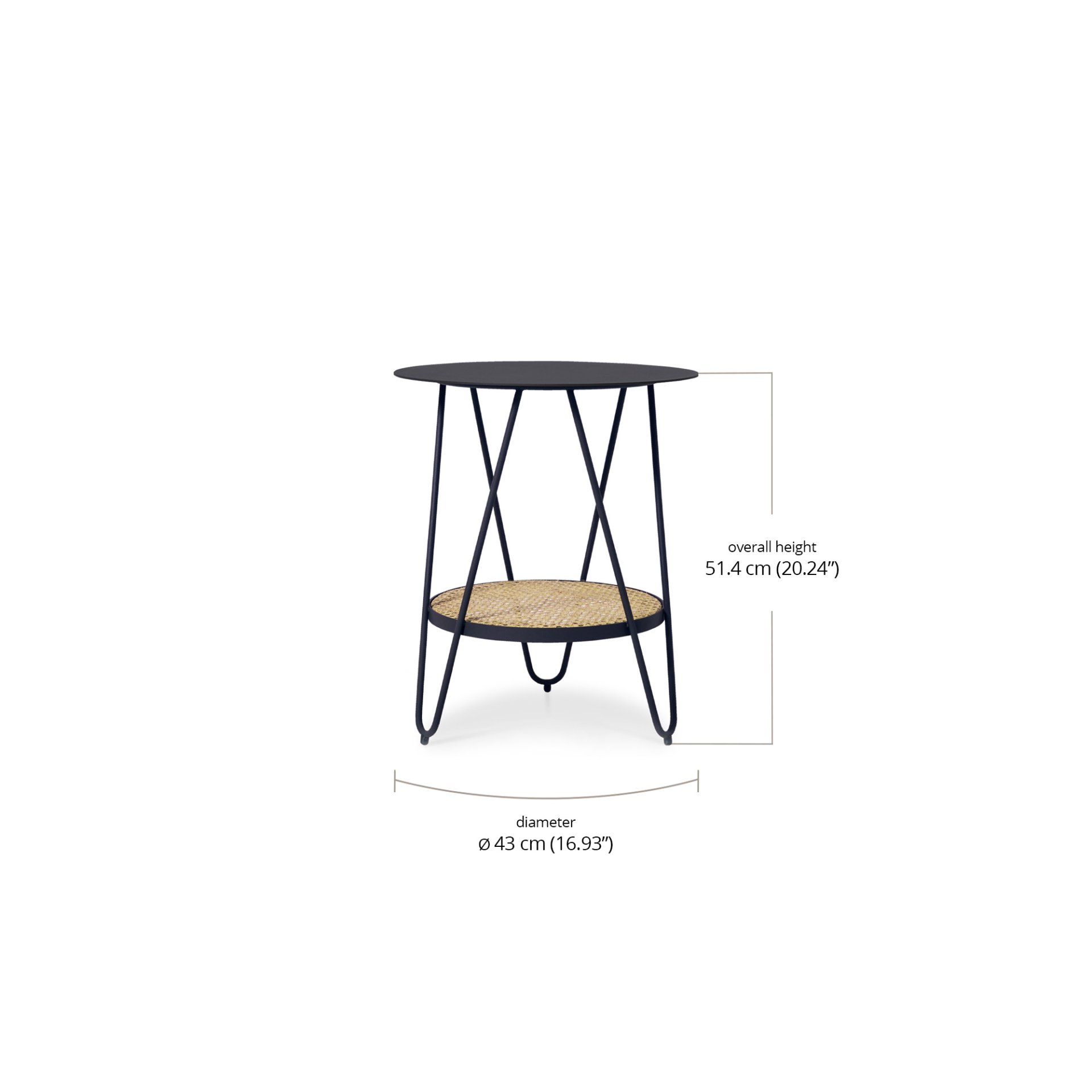 Velis Alumunium Side Table dimensions