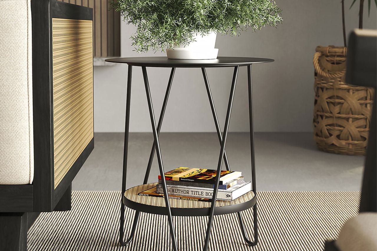 Velis Alumunium  Side Table, in a room