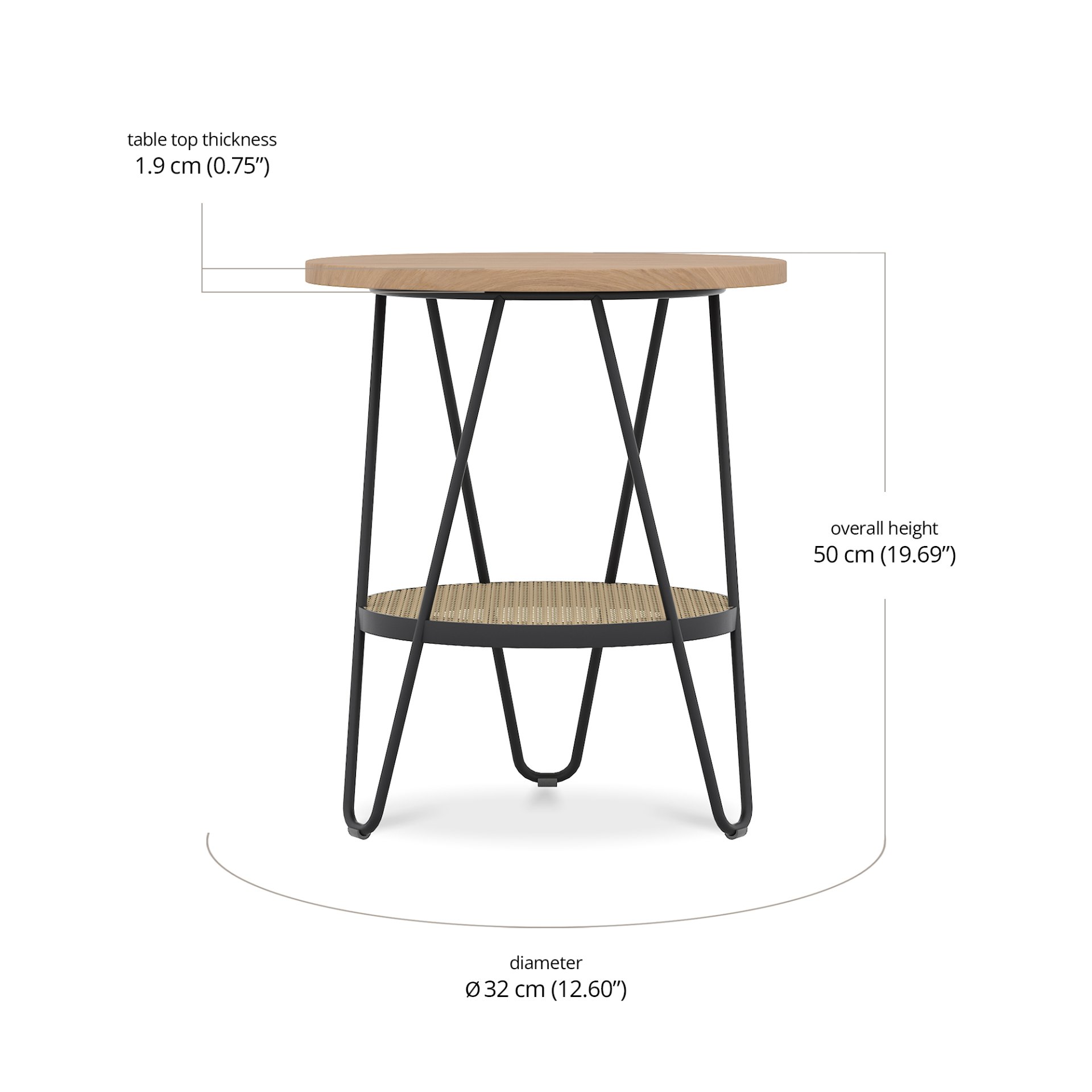 Velis Side Table dimensions