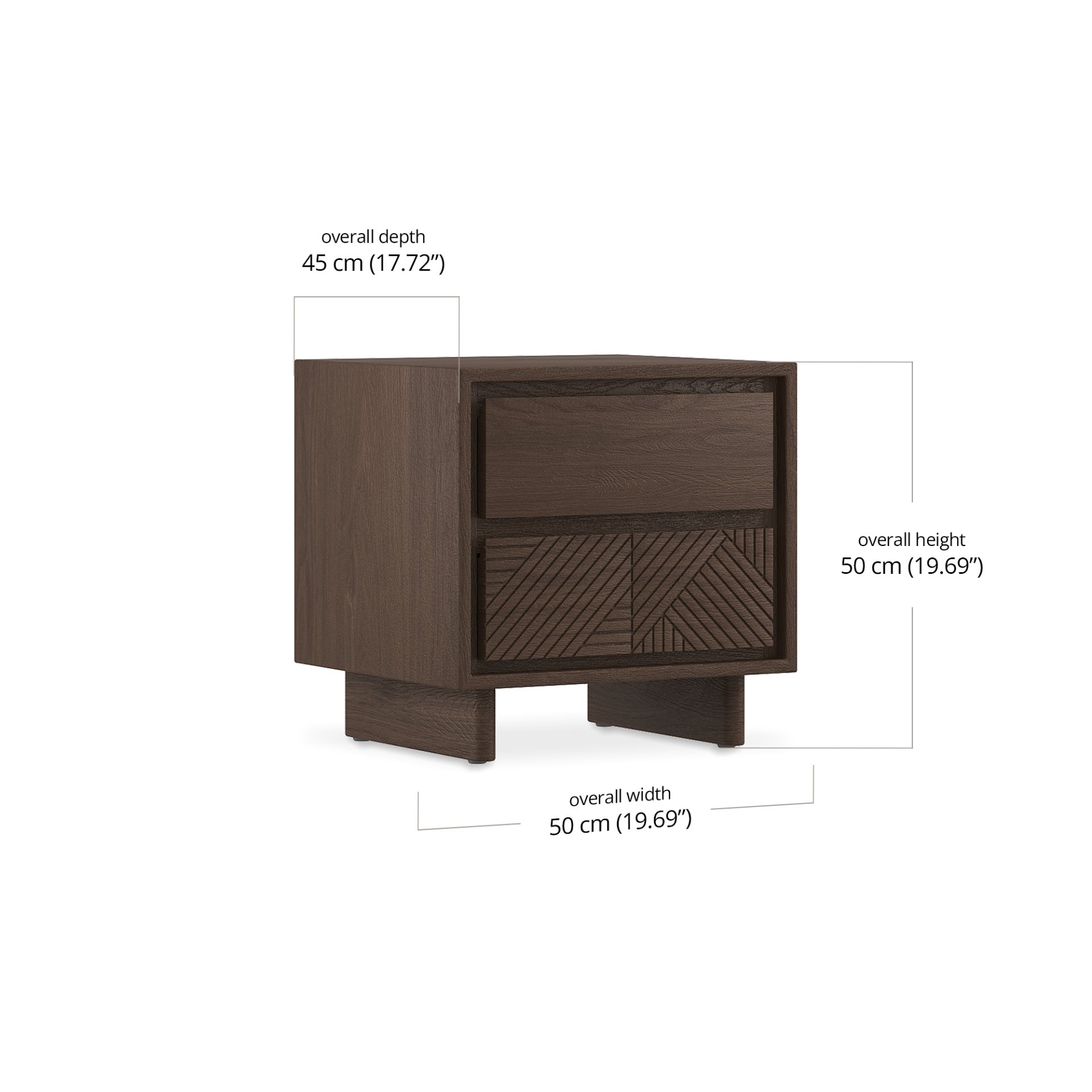 Vera Nightstand dimensions