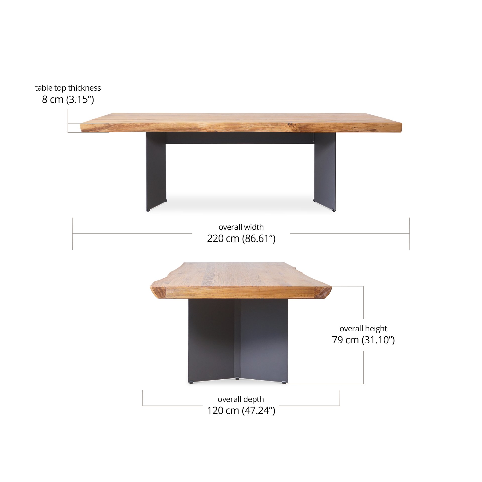 Vito Dining Table dimensions