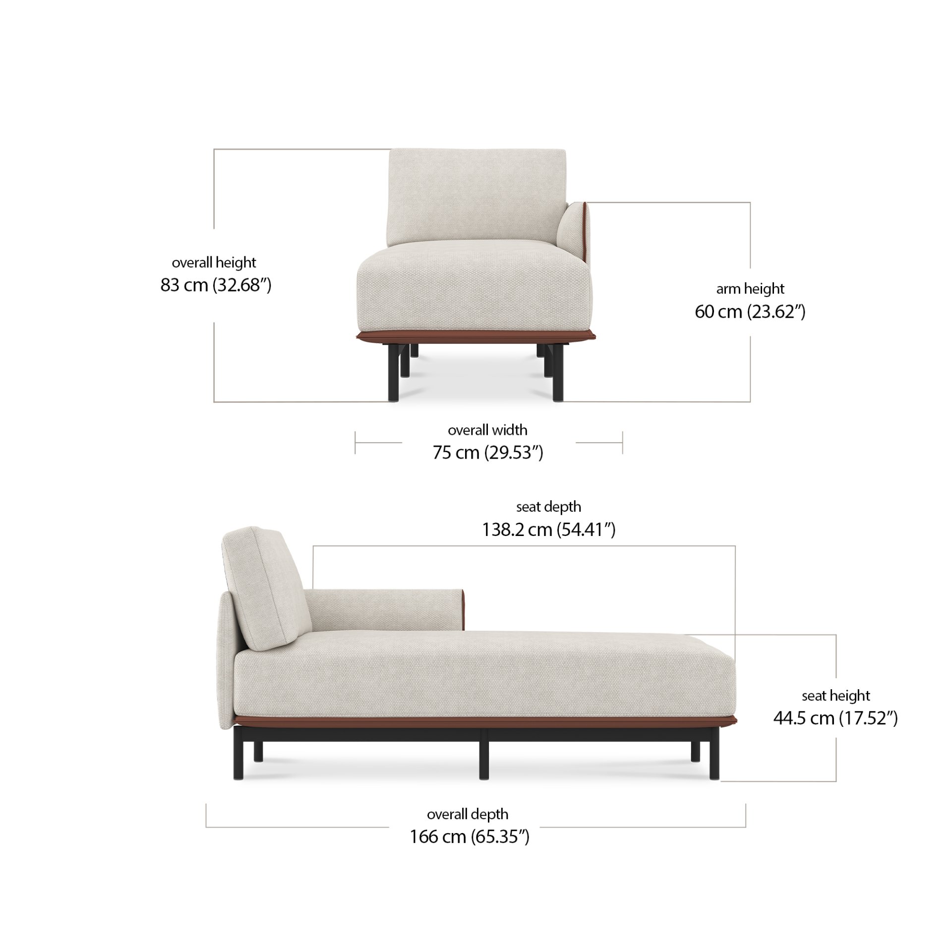 Villas Chaise dimensions