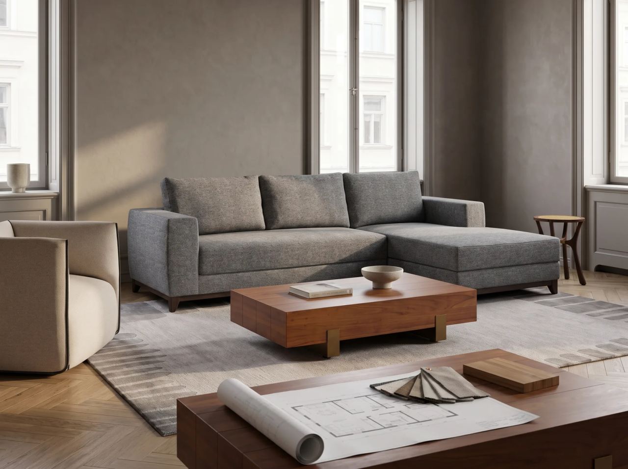 Comforta Sofa with Chaise Facing