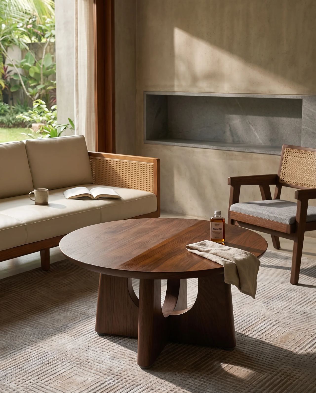 Fermo Small Round Coffee Table, in a room