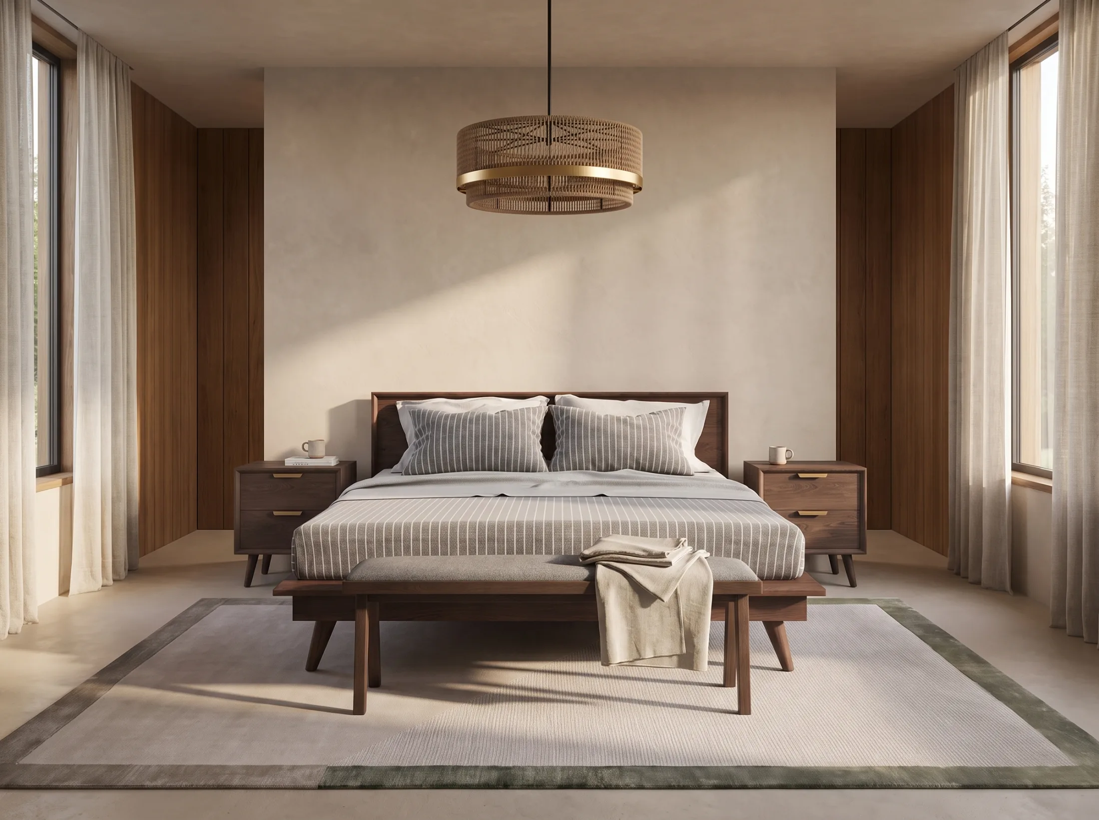 A hotel guest room furnished by Dezign District
